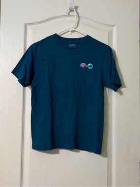 Vans Deep Teal Crew Neck Tee with Small Chest Logo